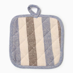 Набор кух.Доляна Полоса цв.сер/син,варежка-прих.28х17см, прихватка 17х17 50% п/э 50% хл  фото 5
