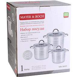 30953 Набор посуды 6пр 4,3+5,7+7,2 л MB MB(х2) - Mayer&boch фото 3
