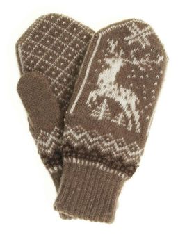 Варежки женские "Олень и узор" ПП 3235-1