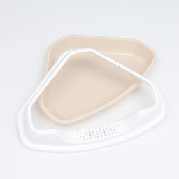 Туалет угловой с рамкой, 55.5×41.5×15 см, бежевый