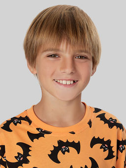 Комплект для мальчиков оранжевый с принтом летучие мыши - Mark formelle фото 4