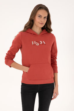 Kad_n Kiremit Kap__onlu Basic Sweatshirt