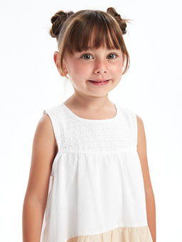 Bisiklet Yaka Kolsuz K?z Bebek Dantel Elbise