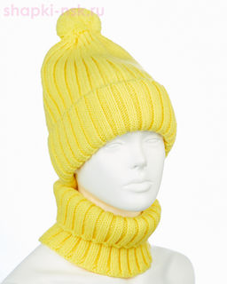 001223 F 1A Питео B Комплект женский флис (колпак+снуд) (56-58)