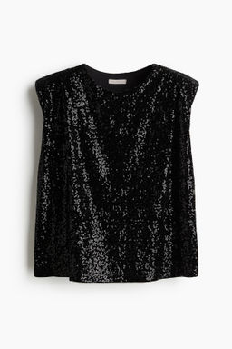 Top de lentejuelas con hombreras - H&m фото 6