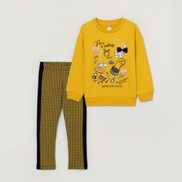 CRB wear/CWKG 90056-30-290 Комплект для девочки (джемпер, брюки), желтый-черный/Ex.Cherubino  фото 4