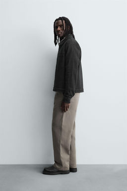 DENIM ZIP-UP OVERSHIRT - Zara фото 4