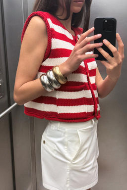 STRIPED KNIT WAISTCOAT TOP - Zara фото 4