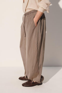 PANTAL?N BALLOON FIT RAYAS VISCOSA - CUPRO / rayas - Zara фото 3