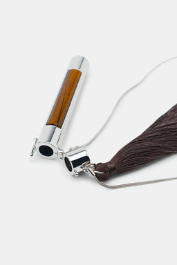 METAL TUBE FRINGE NECKLACE - Zara фото 4