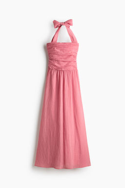 Vestido halter fruncido
