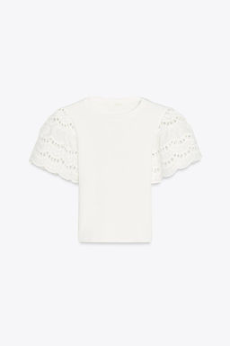 TANK TOP WITH SLEEVE EMBROIDERY - Zara фото 7