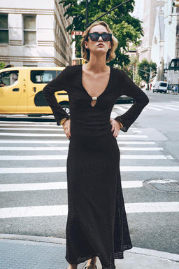 HARDWARE CROCHET MIDI DRESS