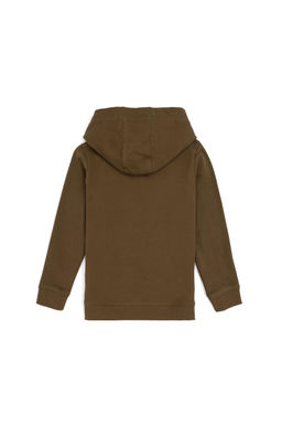 Erkek _ocuk Haki Kap__onlu Sweatshirt