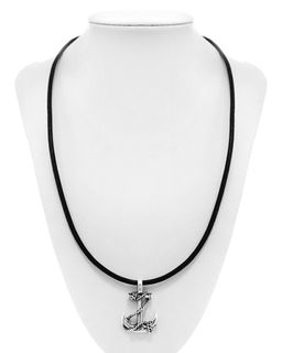 Колье из серебра кожа, Ю-52003ч