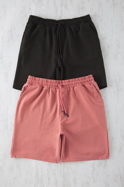 Siyah-Gul Kurusu Basic Regular/Normal Kesim Duz 2li Paket Sort TMNSS21SR0095