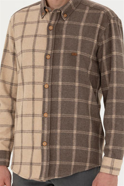 Мужская рубашка светло-хаки с длинным рукавом - U.s. polo assn фото 11