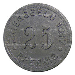 Монета 25 пфеннигов 1917 года Германия  Нотгельд Мюнстер