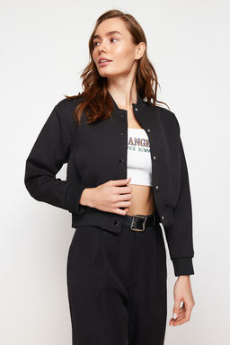 TRENDYOLMILLA Ekru Crop Ince Bomber Mont TWOSS24MO00032 фото 18