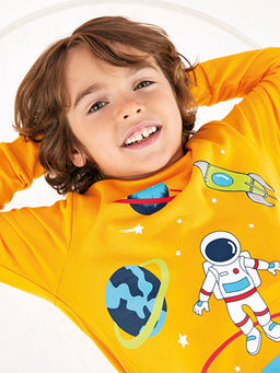 Bisiklet Yaka Bask?l? Uzun Kollu Erkek ?ocuk Pijama Tak?m? - Waikiki фото 2