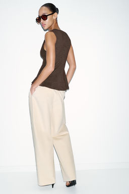 RIB PEPLUM BUTTON TOP - Zara фото 16
