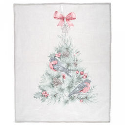 Салфетка хозяйственная 50х60см "Снегири" 3, рогожка 171г/м2, хлопок 100%, без упаковки, "Домашняя мода" (Россия)