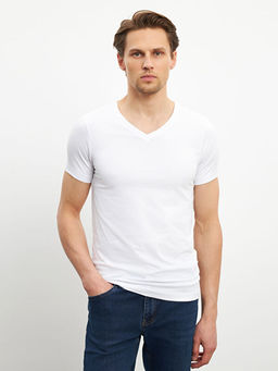 V Yaka K?sa Kollu Erkek Atlet - Waikiki фото 4