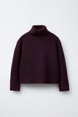 PLAIN KNIT TURTLENECK SWEATER