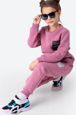 Теплый костюм для девочки из футера с начесом Bonito  фото 36