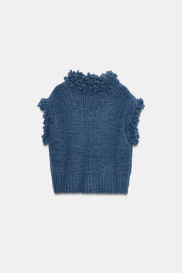 FRINGED KNIT JUMPER VEST - Zara фото 7