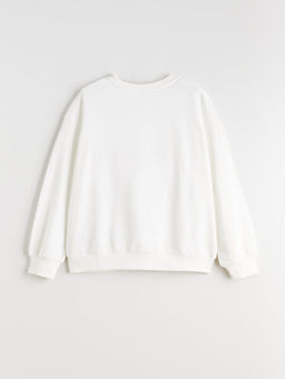 Bisiklet Yaka Hello Kitty Bask?l? K?z ?ocuk Sweatshirt