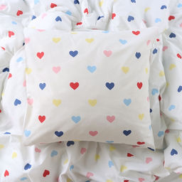 Постельное бельё Этель 2 сп Сolored Hearts 175?215 см, 200?220 см, 70?70 см-2 шт., поплин 125 г/м?, хлопок100%  фото 5