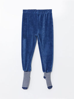 Beli Lastikli ?orapl? Erkek Bebek Pijama Alt