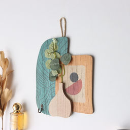 Настенные крючки декоративные Абстракция. Ваза с цветком, дерево, 1.5?19.5?23.5 см