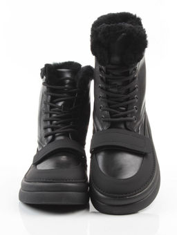 04-PAJ76-1Z BLACK Ботинки зимние женские (натуральная кожа, натуральный мех, 100% шерсть)
