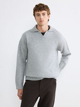 Polo Yaka Erkek Triko Kazak