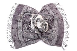 Палантин с вышивкой (шерсть вареная) в ассортименте №Тк903/18 - Ганг фото 2