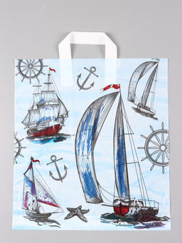 Цена за 50 шт. Пакет "Парус", полиэтиленовый с петлевой ручкой, 38 х 42 + 3 см, 37 мкм