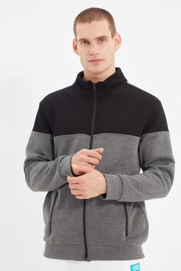 TRENDYOL MAN Lacivert-Gri Melanj Regular Fit Uzun Kollu Dik Yaka Fermuarl? Sweatshirt TMNAW22SW0720 - Trendyolmilla фото 7