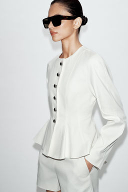 BLAZER PEPLUM BOTONES MET?LICOS / Crudo - Zara фото 3