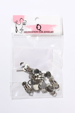 Цена за 2 шт. Основа под серьги-клипсы, 12 мм (набор 5 пар), цвет серебро