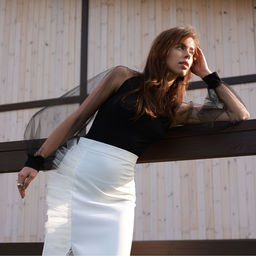 Боди женское MINAKU: PartyDress, чёрное, размер 42