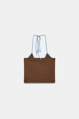 TOP CROP HALTER VIVOS / Marr?n-Azul - Zara фото 6