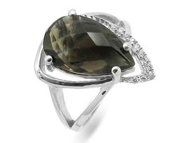 Кольцо из серебра раухтопаз, Руслана