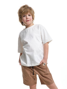 Футболка с принтом на спинке 22-9003 молочный - Mini maxi фото 4