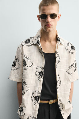 CAMISA JACQUARD BORDADO FLORAL / Crudo - Zara фото 6