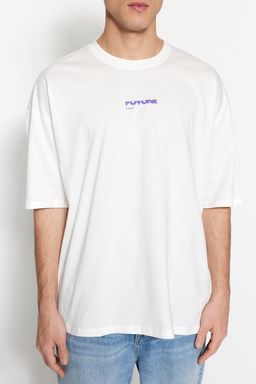 TRENDYOL MAN Antrasit Oversize/Genis Kesim Kabar?k Bask?l? %100 Pamuklu T-Shirt TMNSS23TS00171 - Trendyolmilla фото 9