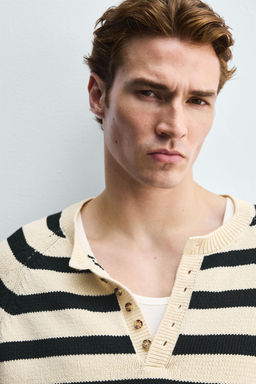 STRIPED HENLEY SWEATER - Zara фото 6
