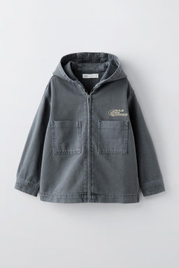 TWILL OVERSHIRT WITH HOOD - Zara фото 2