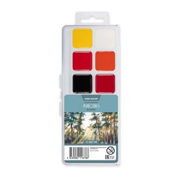 Краска акварель Аква-колор Живопись медовые, без кисти в пластиковой упаковке с европодвесом JIV-W12 12 цв